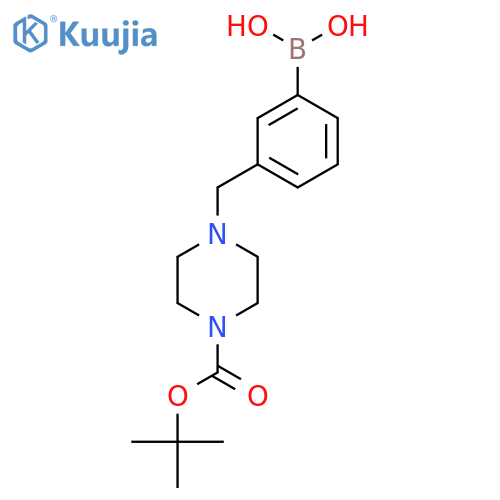 (3-((4-(Tert-butoxycarbonyl)piperazin-1-yl)methyl)phenyl)boronic acid structure