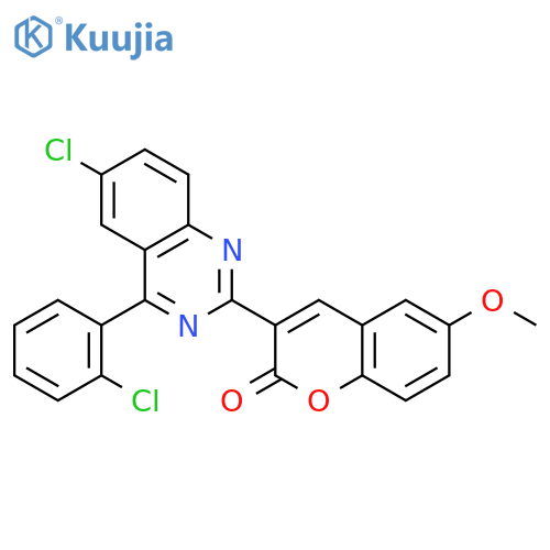 3-6-chloro-4-(2-chlorophenyl)quinazolin-2-yl-6-methoxy-2H-chromen-2-one structure