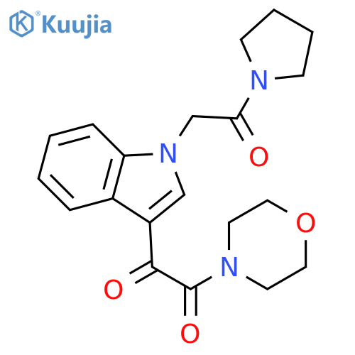 1-(morpholin-4-yl)-2-{1-2-oxo-2-(pyrrolidin-1-yl)ethyl-1H-indol-3-yl}ethane-1,2-dione structure