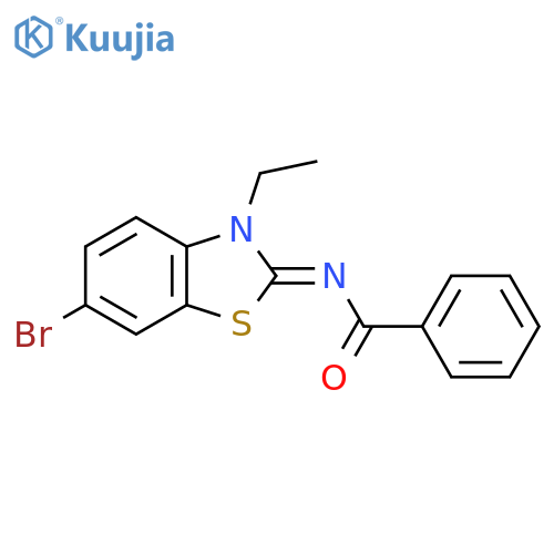 N-(2E)-6-bromo-3-ethyl-2,3-dihydro-1,3-benzothiazol-2-ylidenebenzamide structure