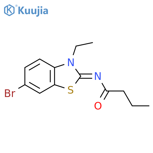 N-(2E)-6-bromo-3-ethyl-2,3-dihydro-1,3-benzothiazol-2-ylidenebutanamide structure