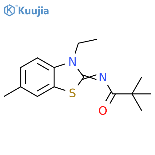 N-(2E)-3-ethyl-6-methyl-2,3-dihydro-1,3-benzothiazol-2-ylidene-2,2-dimethylpropanamide structure
