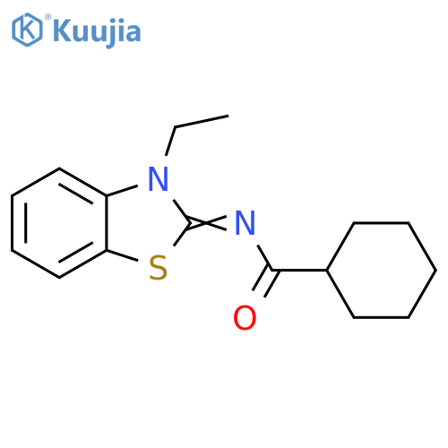 N-(2E)-3-ethyl-2,3-dihydro-1,3-benzothiazol-2-ylidenecyclohexanecarboxamide structure