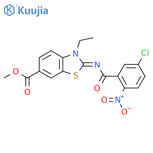 methyl (2E)-2-(5-chloro-2-nitrobenzoyl)imino-3-ethyl-2,3-dihydro-1,3-benzothiazole-6-carboxylate structure