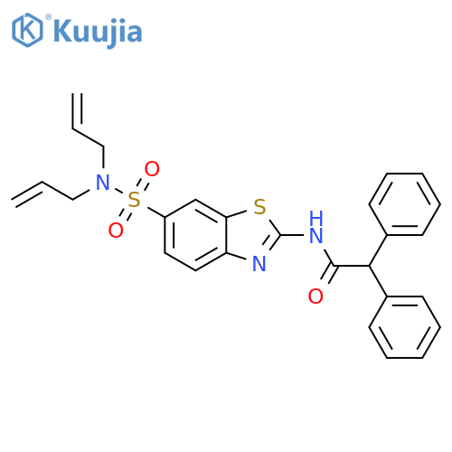 N-{6-bis(prop-2-en-1-yl)sulfamoyl-1,3-benzothiazol-2-yl}-2,2-diphenylacetamide structure