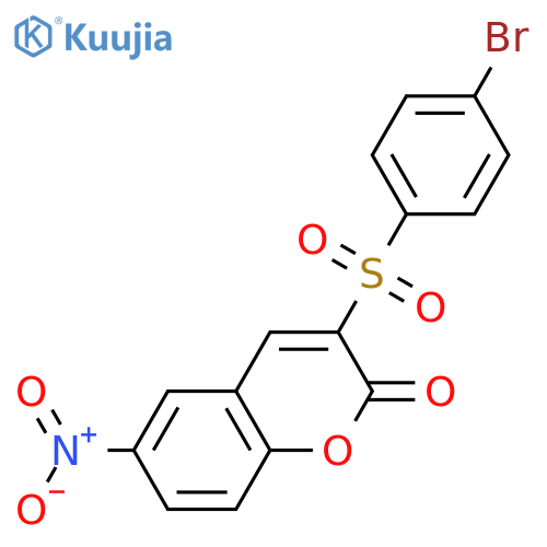3-(4-bromobenzenesulfonyl)-6-nitro-2H-chromen-2-one structure