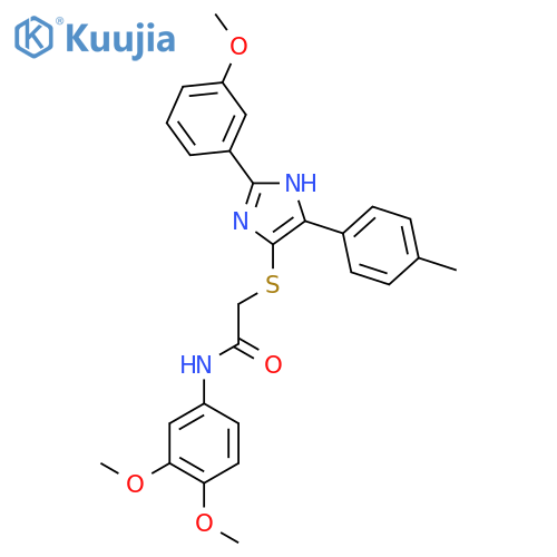 N-(3,4-dimethoxyphenyl)-2-{2-(3-methoxyphenyl)-5-(4-methylphenyl)-1H-imidazol-4-ylsulfanyl}acetamide structure