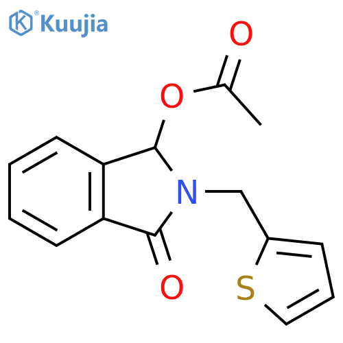 3-oxo-2-[(thiophen-2-yl)methyl]-2,3-dihydro-1H-isoindol-1-yl acetate structure
