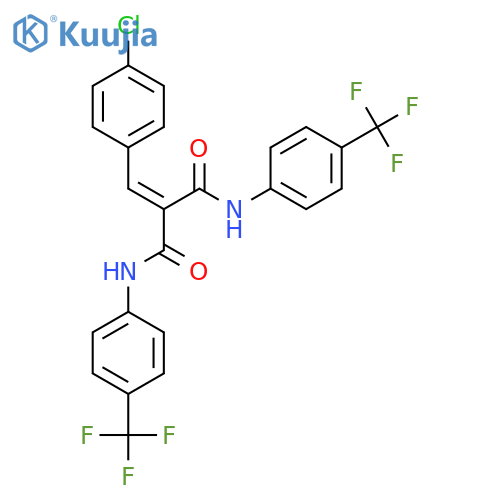 2-[(4-chlorophenyl)methylidene]-N,N'-bis[4-(trifluoromethyl)phenyl]propanediamide structure