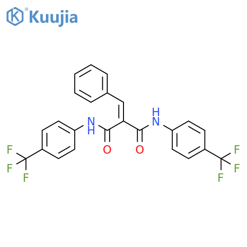2-(Phenylmethylidene)-N,N'-bis[4-(trifluoromethyl)phenyl]propanediamide structure