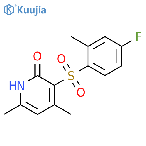 3-(4-fluoro-2-methylbenzenesulfonyl)-4,6-dimethyl-1,2-dihydropyridin-2-one structure