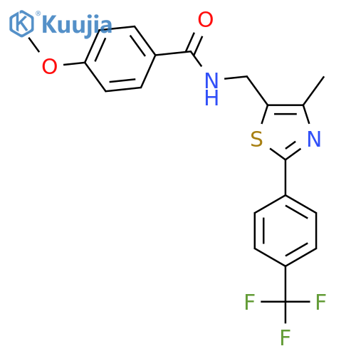 4-Methoxy-N-({4-methyl-2-[4-(trifluoromethyl)phenyl]-1,3-thiazol-5-yl}methyl)benzamide structure