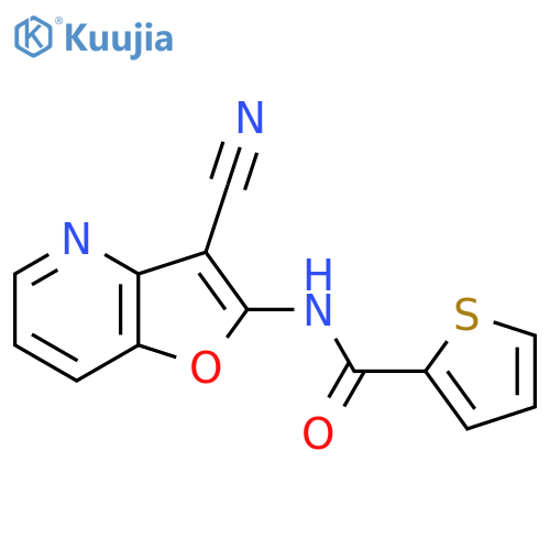 N-(3-cyanofuro[3,2-b]pyridin-2-yl)-2-thiophenecarboxamide structure