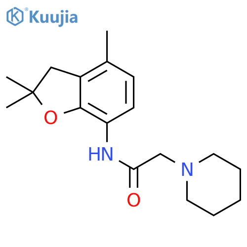 2-(piperidin-1-yl)-N-(2,2,4-trimethyl-2,3-dihydro-1-benzofuran-7-yl)acetamide structure