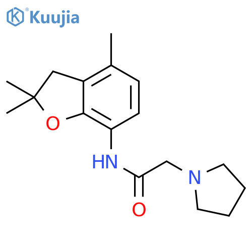 2-(pyrrolidin-1-yl)-N-(2,2,4-trimethyl-2,3-dihydro-1-benzofuran-7-yl)acetamide structure