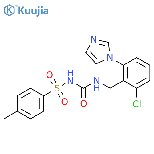 3-{[2-chloro-6-(1H-imidazol-1-yl)phenyl]methyl}-1-(4-methylbenzenesulfonyl)urea structure