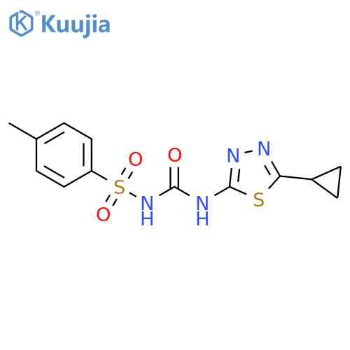 3-(5-cyclopropyl-1,3,4-thiadiazol-2-yl)-1-(4-methylbenzenesulfonyl)urea structure
