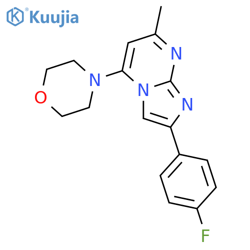 2-(4-FLUOROPHENYL)-7-METHYL-5-MORPHOLINOIMIDAZO[1,2-A]PYRIMIDINE structure