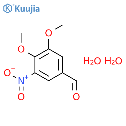 Benzaldehyde, 3,4-dimethoxy-5-nitro-, dihydrate structure