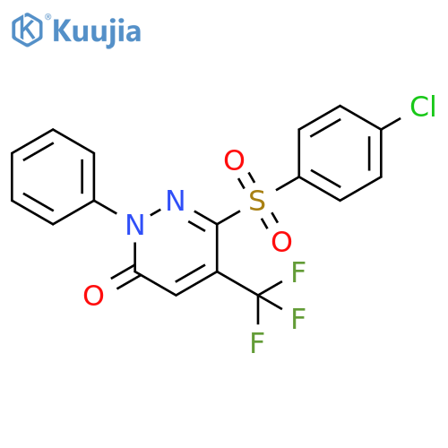 6-(4-chlorobenzenesulfonyl)-2-phenyl-5-(trifluoromethyl)-2,3-dihydropyridazin-3-one structure