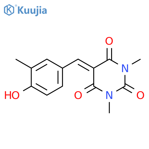 5-[(4-hydroxy-3-methylphenyl)methylidene]-1,3-dimethyl-1,3-diazinane-2,4,6-trione structure