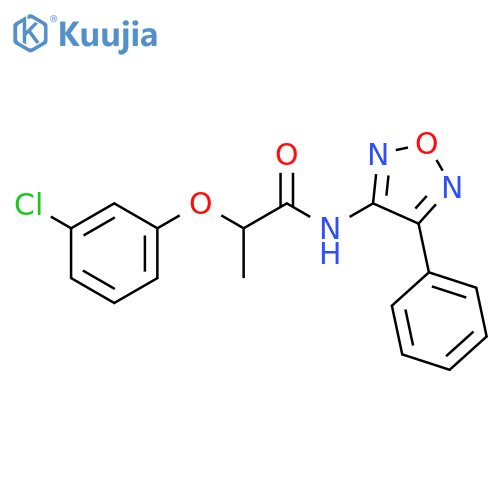 2-(3-chlorophenoxy)-N-(4-phenyl-1,2,5-oxadiazol-3-yl)propanamide structure