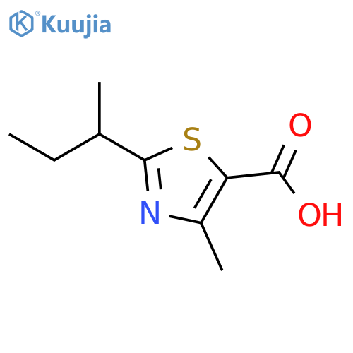 5-Thiazolecarboxylic acid, 4-methyl-2-(1-methylpropyl)- structure