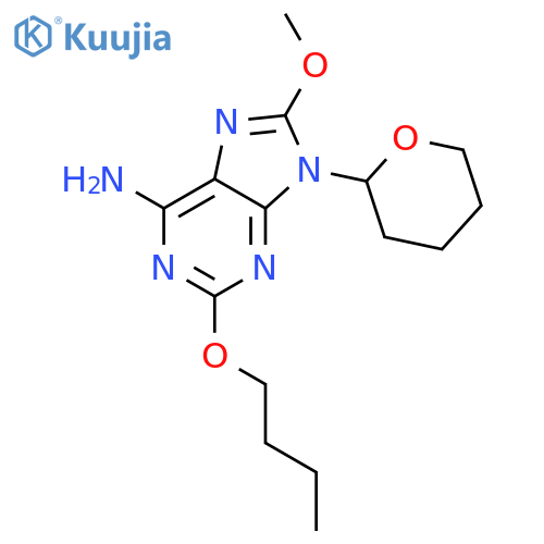 9H-Purin-6-amine, 2-butoxy-8-methoxy-9-(tetrahydro-2H-pyran-2-yl)- structure