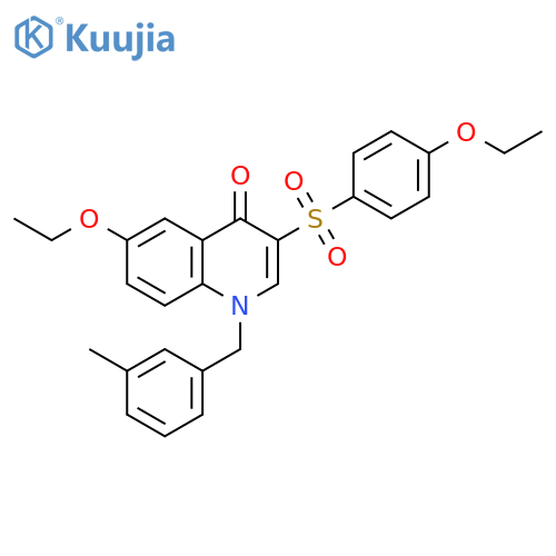 6-ethoxy-3-(4-ethoxybenzenesulfonyl)-1-(3-methylphenyl)methyl-1,4-dihydroquinolin-4-one structure
