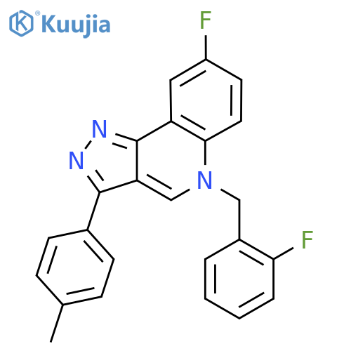 8-fluoro-5-(2-fluorophenyl)methyl-3-(4-methylphenyl)-5H-pyrazolo4,3-cquinoline structure