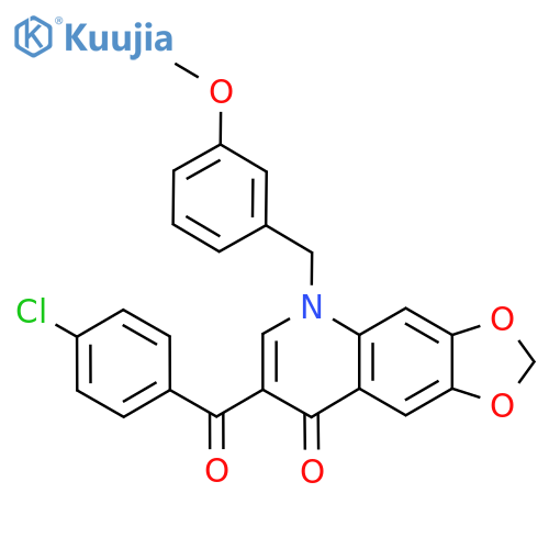 7-(4-chlorobenzoyl)-5-(3-methoxyphenyl)methyl-2H,5H,8H-1,3dioxolo4,5-gquinolin-8-one structure