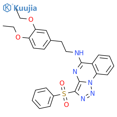 3-(benzenesulfonyl)-N-2-(3,4-diethoxyphenyl)ethyl-1,2,3triazolo1,5-aquinazolin-5-amine structure