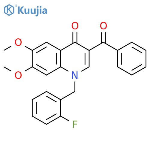 3-benzoyl-1-(2-fluorophenyl)methyl-6,7-dimethoxy-1,4-dihydroquinolin-4-one structure