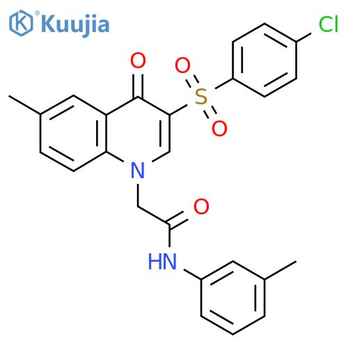 2-3-(4-chlorobenzenesulfonyl)-6-methyl-4-oxo-1,4-dihydroquinolin-1-yl-N-(3-methylphenyl)acetamide structure
