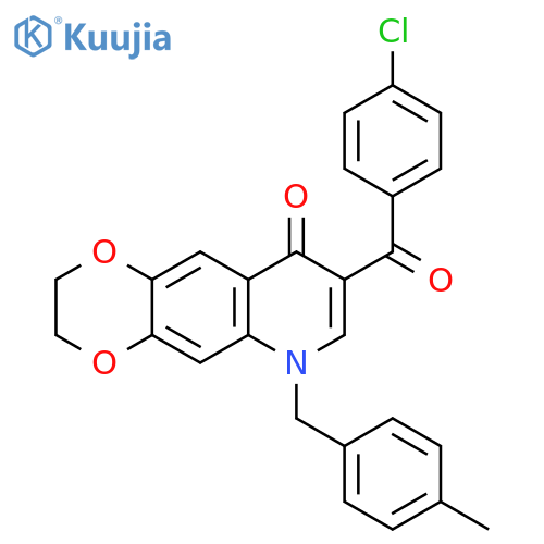 8-(4-chlorobenzoyl)-6-(4-methylphenyl)methyl-2H,3H,6H,9H-1,4dioxino2,3-gquinolin-9-one structure