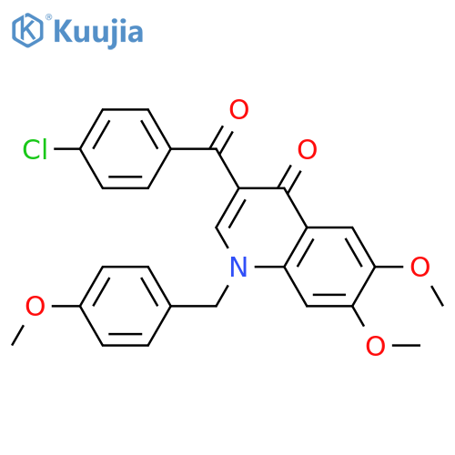 3-(4-chlorobenzoyl)-6,7-dimethoxy-1-(4-methoxyphenyl)methyl-1,4-dihydroquinolin-4-one structure