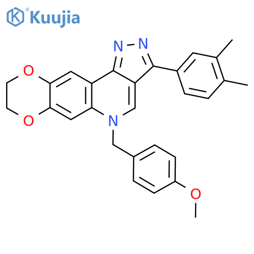14-(3,4-dimethylphenyl)-17-(4-methoxyphenyl)methyl-4,7-dioxa-12,13,17-triazatetracyclo8.7.0.0^{3,8}.0^{11,15}heptadeca-1,3(8),9,11,13,15-hexaene structure