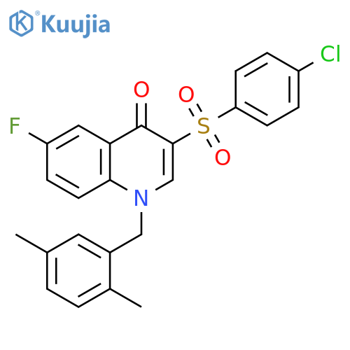 3-(4-chlorobenzenesulfonyl)-1-(2,5-dimethylphenyl)methyl-6-fluoro-1,4-dihydroquinolin-4-one structure