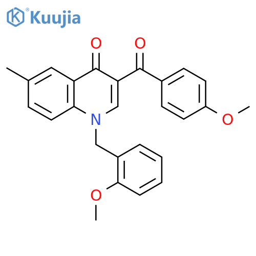 3-(4-methoxybenzoyl)-1-(2-methoxyphenyl)methyl-6-methyl-1,4-dihydroquinolin-4-one structure