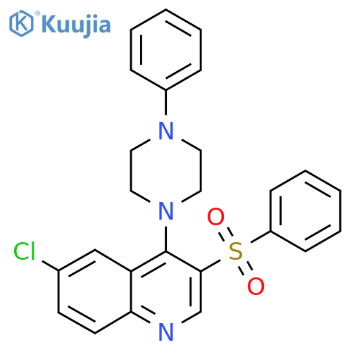 3-(benzenesulfonyl)-6-chloro-4-(4-phenylpiperazin-1-yl)quinoline structure