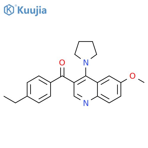 3-(4-ethylbenzoyl)-6-methoxy-4-(pyrrolidin-1-yl)quinoline structure