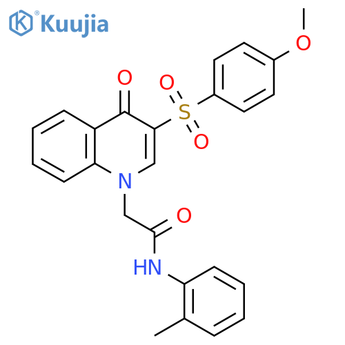 2-3-(4-methoxybenzenesulfonyl)-4-oxo-1,4-dihydroquinolin-1-yl-N-(2-methylphenyl)acetamide structure