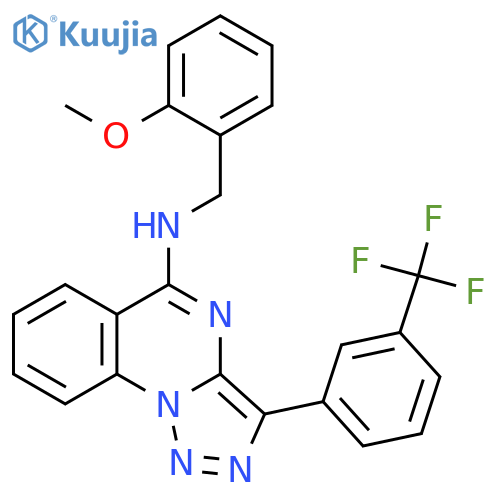 N-(2-methoxyphenyl)methyl-3-3-(trifluoromethyl)phenyl-1,2,3triazolo1,5-aquinazolin-5-amine structure
