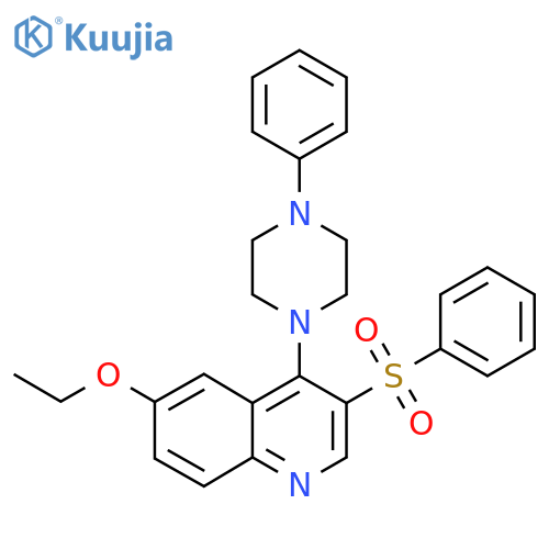 3-(benzenesulfonyl)-6-ethoxy-4-(4-phenylpiperazin-1-yl)quinoline structure