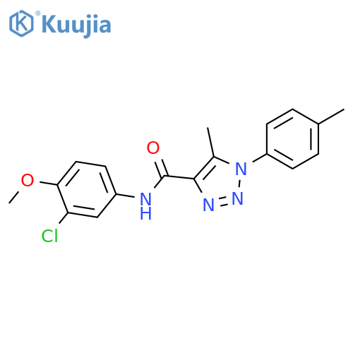 N-(3-chloro-4-methoxyphenyl)-5-methyl-1-(4-methylphenyl)-1H-1,2,3-triazole-4-carboxamide structure