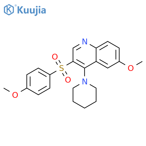 6-methoxy-3-(4-methoxybenzenesulfonyl)-4-(piperidin-1-yl)quinoline structure