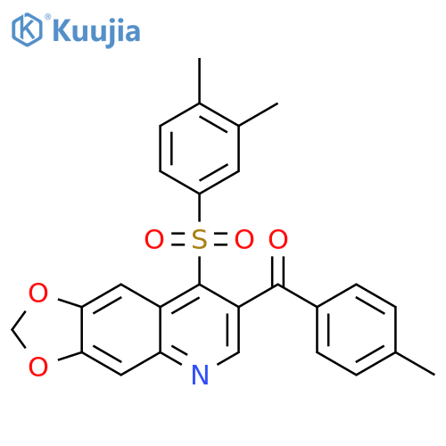 8-(3,4-dimethylbenzenesulfonyl)-7-(4-methylbenzoyl)-2H-1,3dioxolo4,5-gquinoline structure