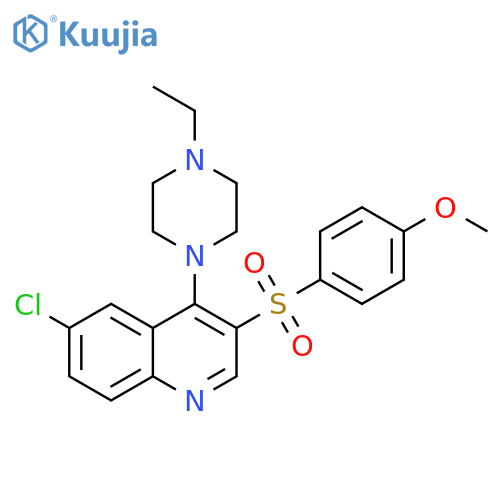 6-chloro-4-(4-ethylpiperazin-1-yl)-3-(4-methoxybenzenesulfonyl)quinoline structure