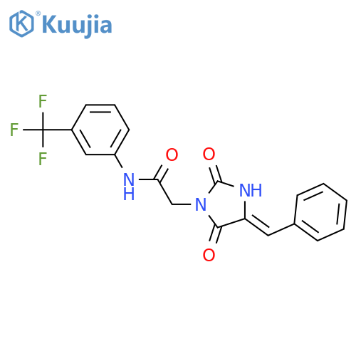2-(4Z)-2,5-dioxo-4-(phenylmethylidene)imidazolidin-1-yl-N-3-(trifluoromethyl)phenylacetamide structure