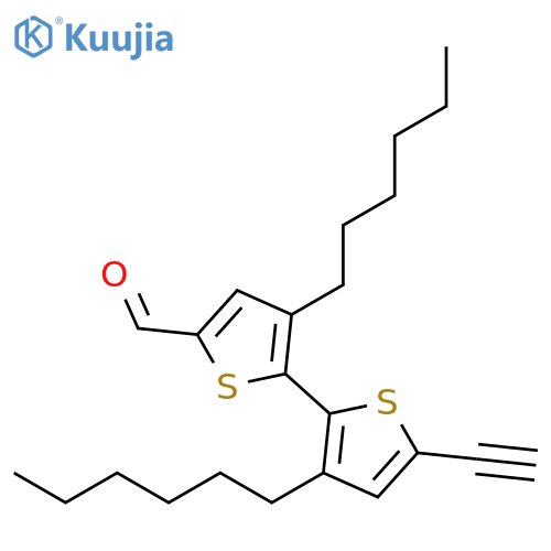 [2,2'-Bithiophene]-5-carboxaldehyde, 5'-ethynyl-3,3'-dihexyl- structure